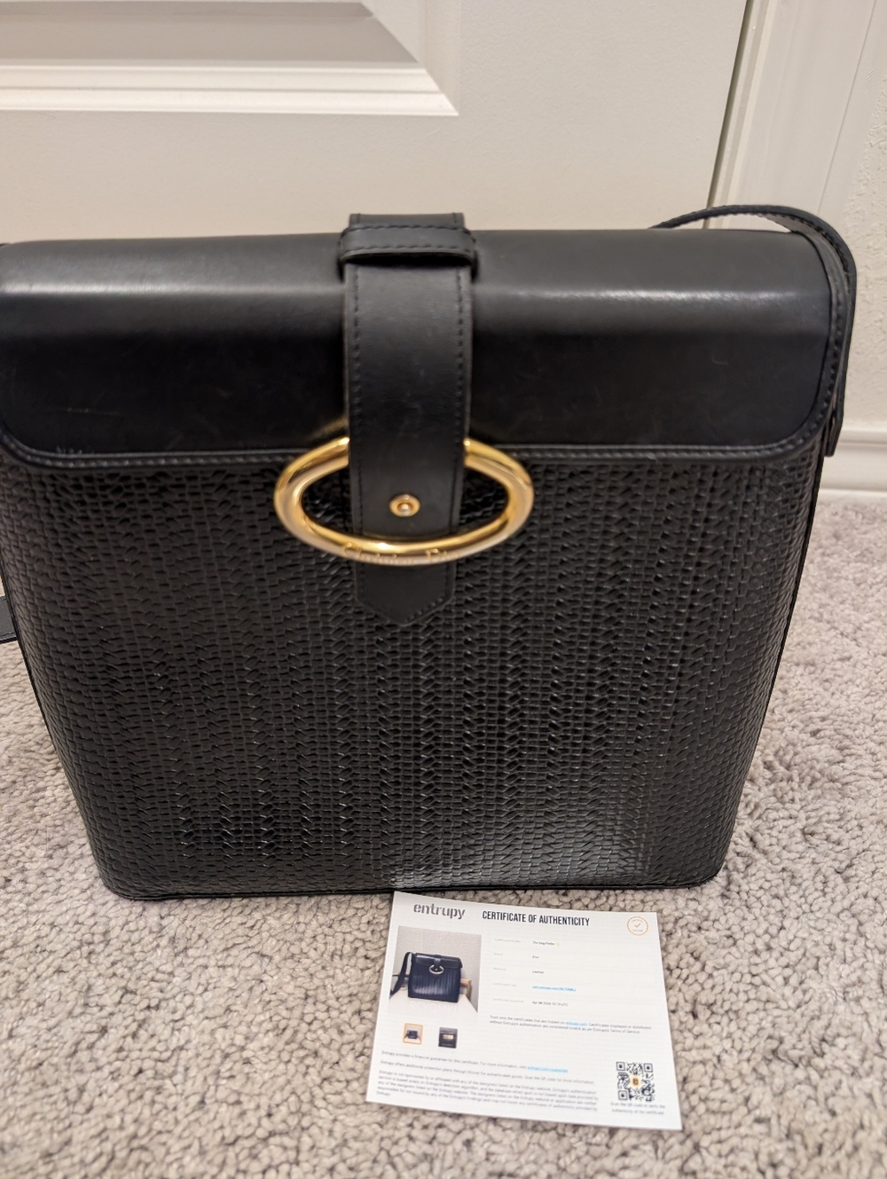 Authentic Christian Dior Black Woven Leather Shoulder/Crossbody Bag - Picture 4 of 16